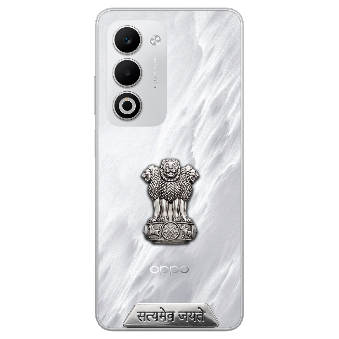 Oppo A5 5G Compatible Satyamev Jayate 3D Metal Emblem Sticker