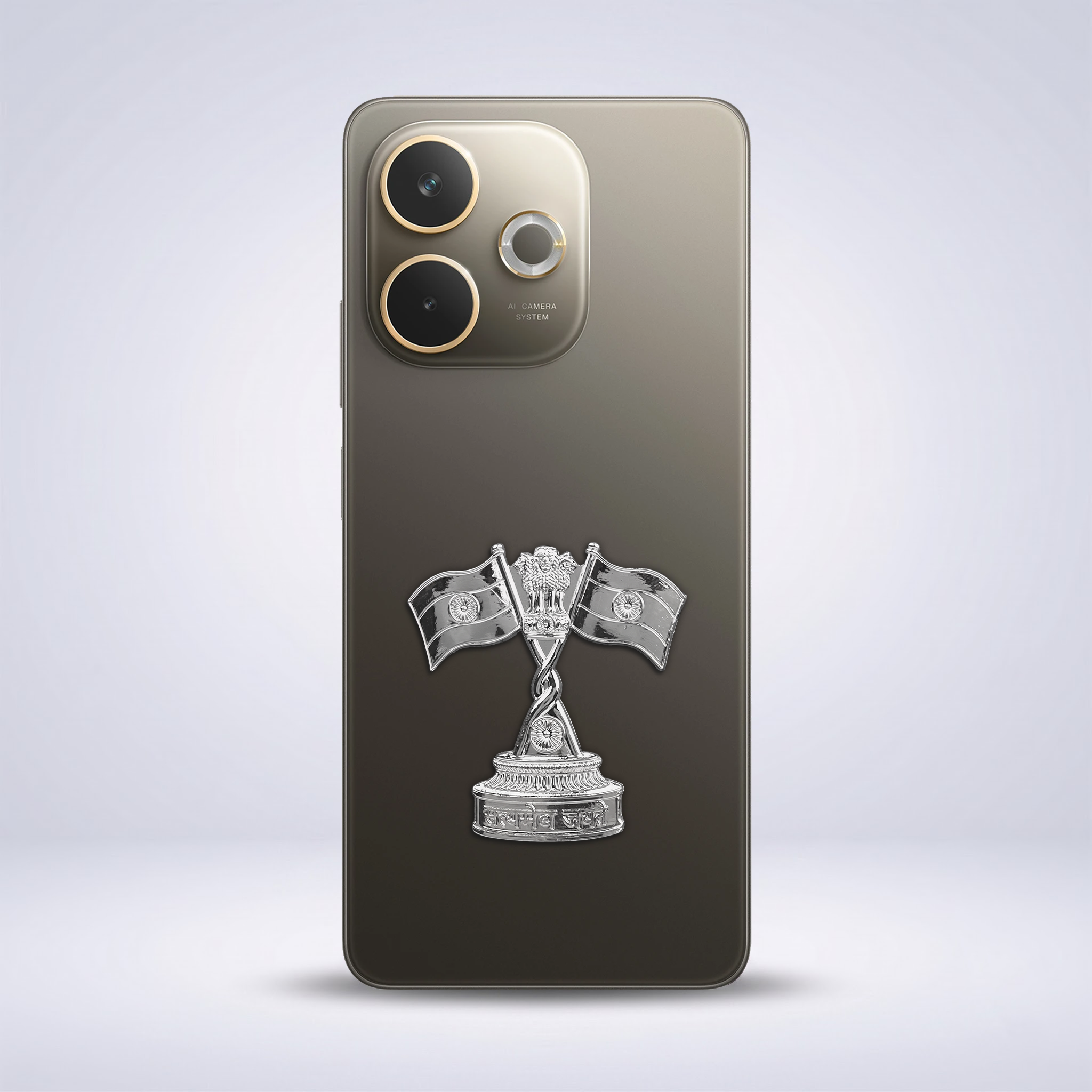 OPPO A5 Pro 5G Compatible Satyamev Jayate 3D Metal Emblem Sticker