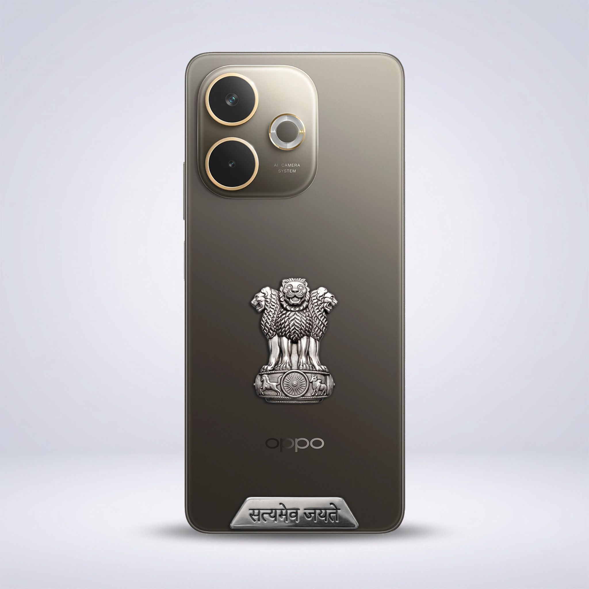 OPPO A5 Pro 5G Compatible Satyamev Jayate 3D Metal Emblem Sticker