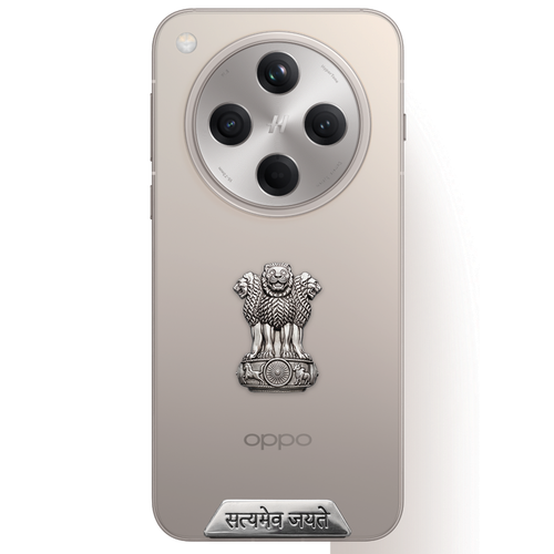 OPPO Find X8 5G Compatible Satyamev Jayate 3D Metal Emblem Sticker