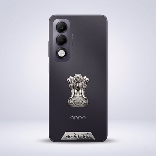 Oppo K13x 5G Compatible Satyamev Jayate 3D Metal Emblem Sticker