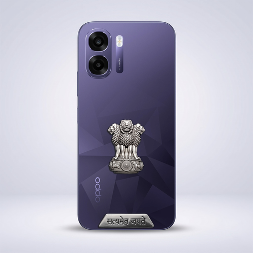 Oppo K14x 5G Compatible Satyamev Jayate 3D Metal Emblem Sticker