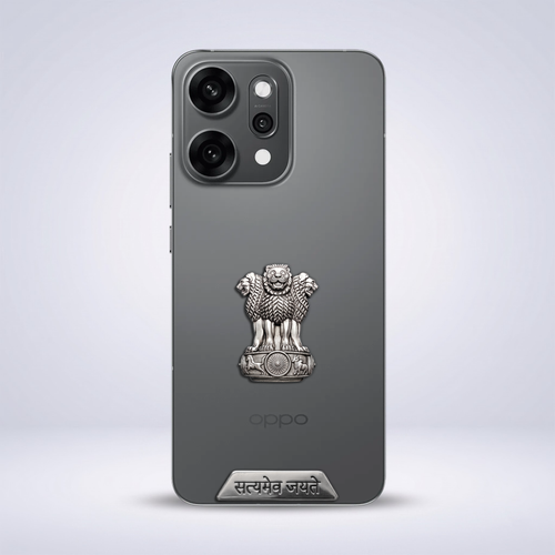 OPPO Reno 14 Pro 5G Compatible Satyamev Jayate 3D Metal Emblem Sticker