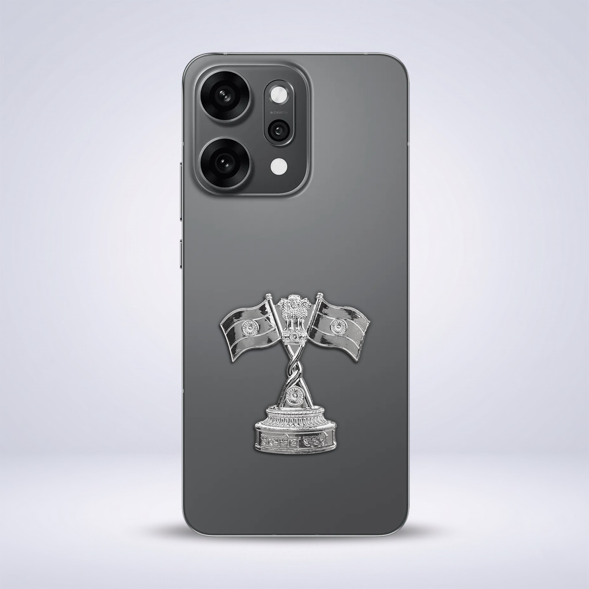OPPO Reno 14 Pro 5G Compatible Satyamev Jayate 3D Metal Emblem Sticker