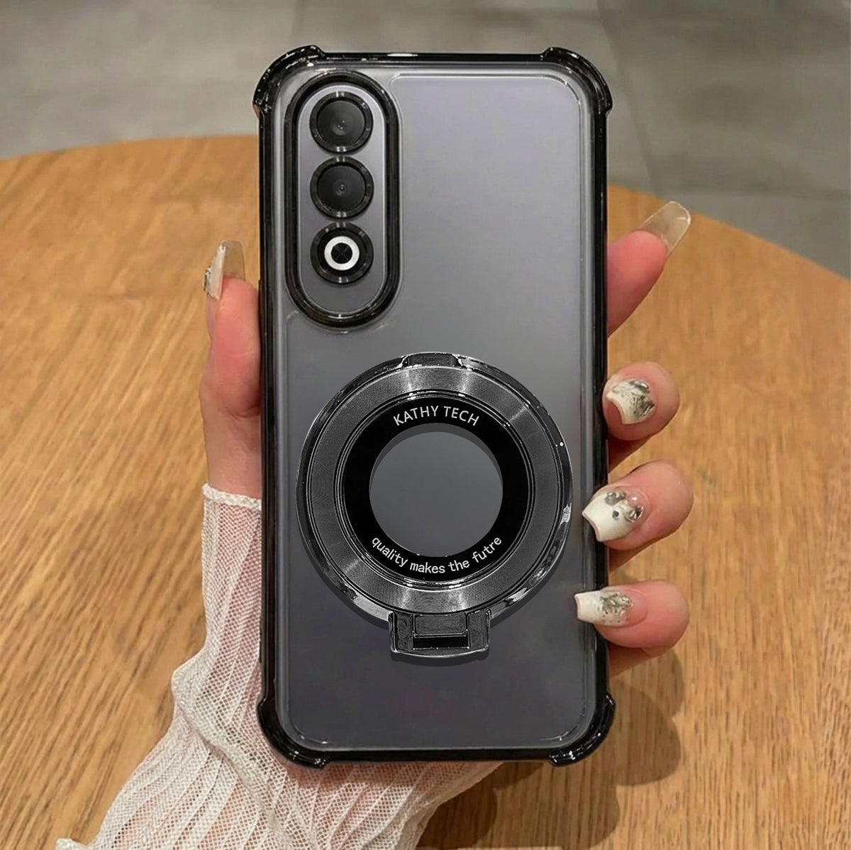 OnePlus Nord CE4 5G Original Luxury Magnifier Ring Stand Shockproof Airbags Corner Case