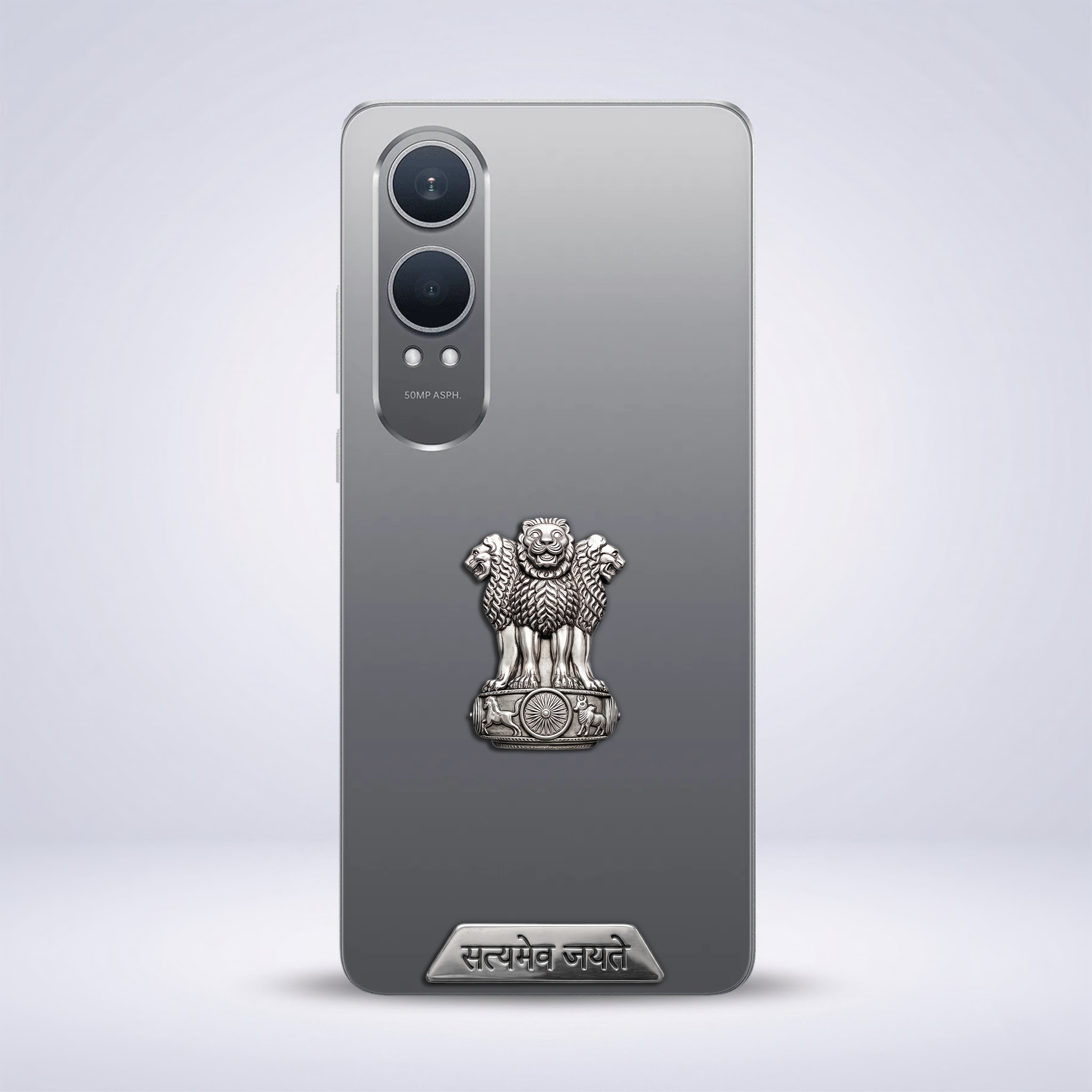 OnePlus Nord CE4 Lite 5G Compatible Satyamev Jayate 3D Metal Emblem Sticker