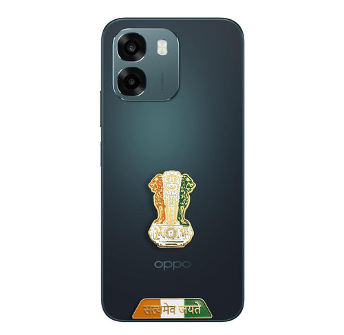 Oppo A6 5G Compatible Satyamev Jayate 3D Metal Emblem Sticker