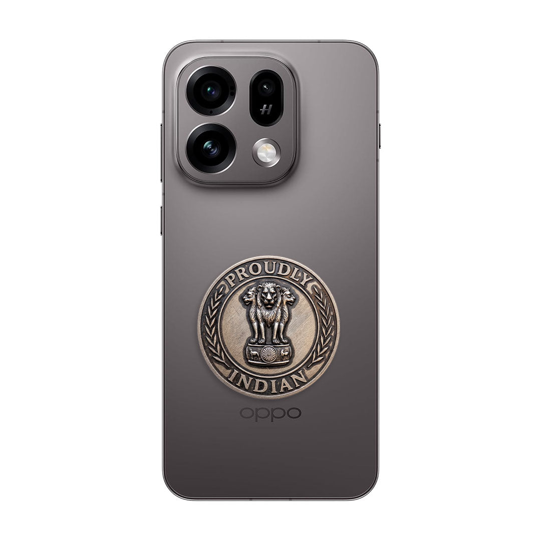 Oppo Find X9s 5G Compatible Satyamev Jayate 3D Metal Emblem Sticker