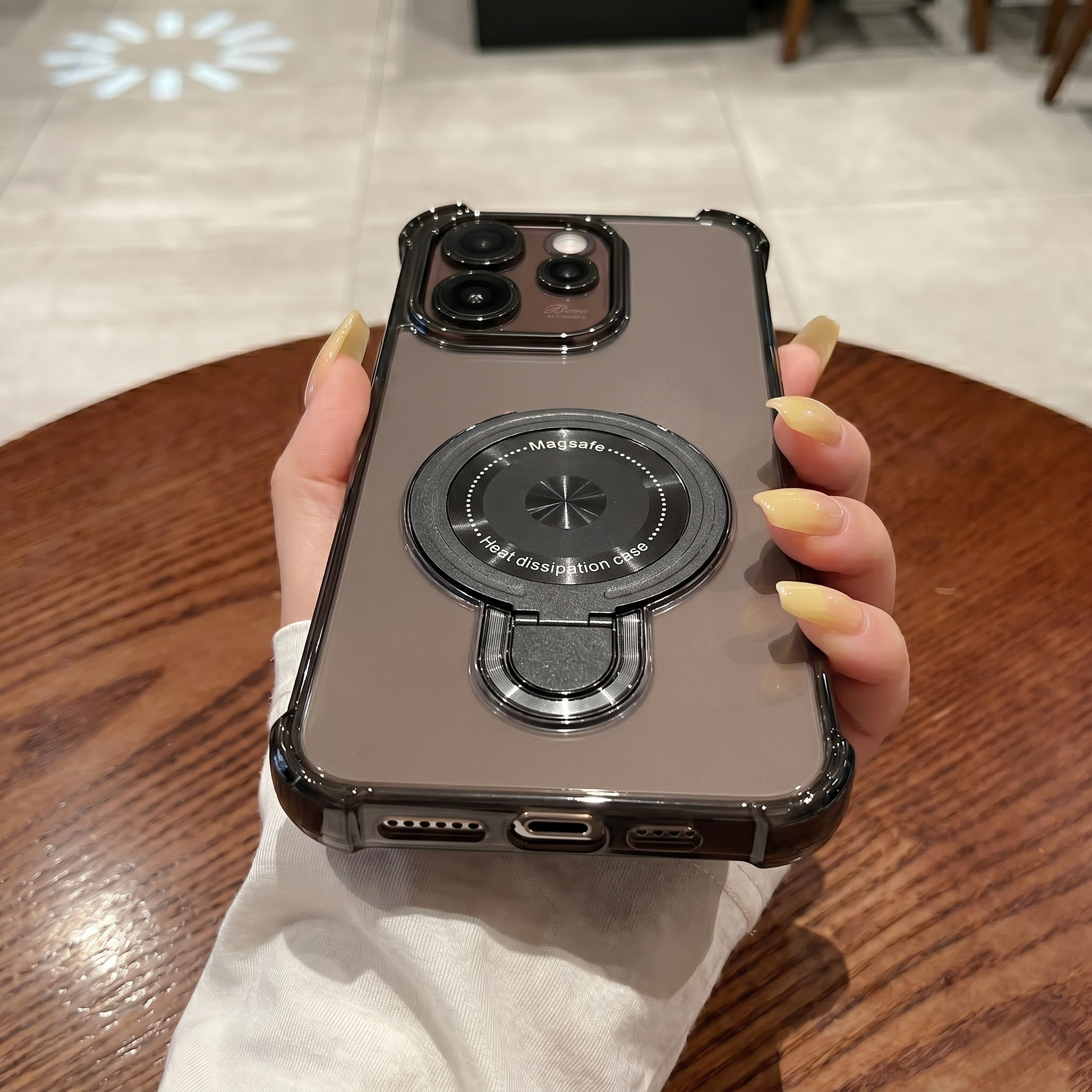Oppo Reno 15 Pro Mini 5G Luxury Four Corner Invincible Bracket Ring Stand Case