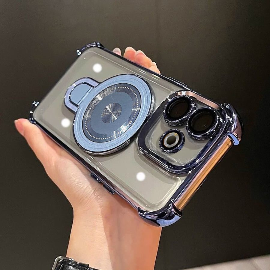 Oppo A5 Pro 5G Luxury Four Corner Invincible Bracket Ring Stand Case