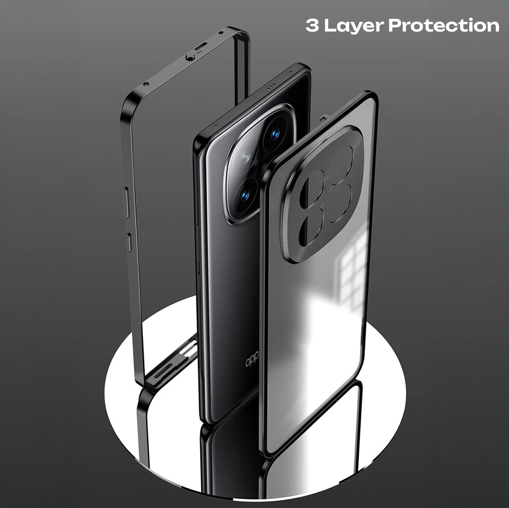 Oppo F29 Pro 5G Aluminium Metal Bumper Shield Transparent Back Case