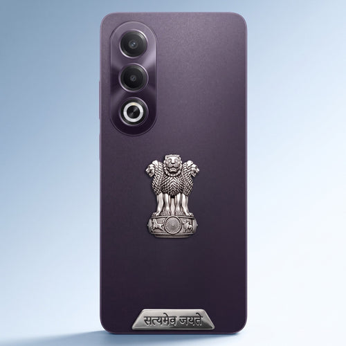 Oppo K12X 5G Compatible Satyamev Jayate 3D Metal Emblem Sticker