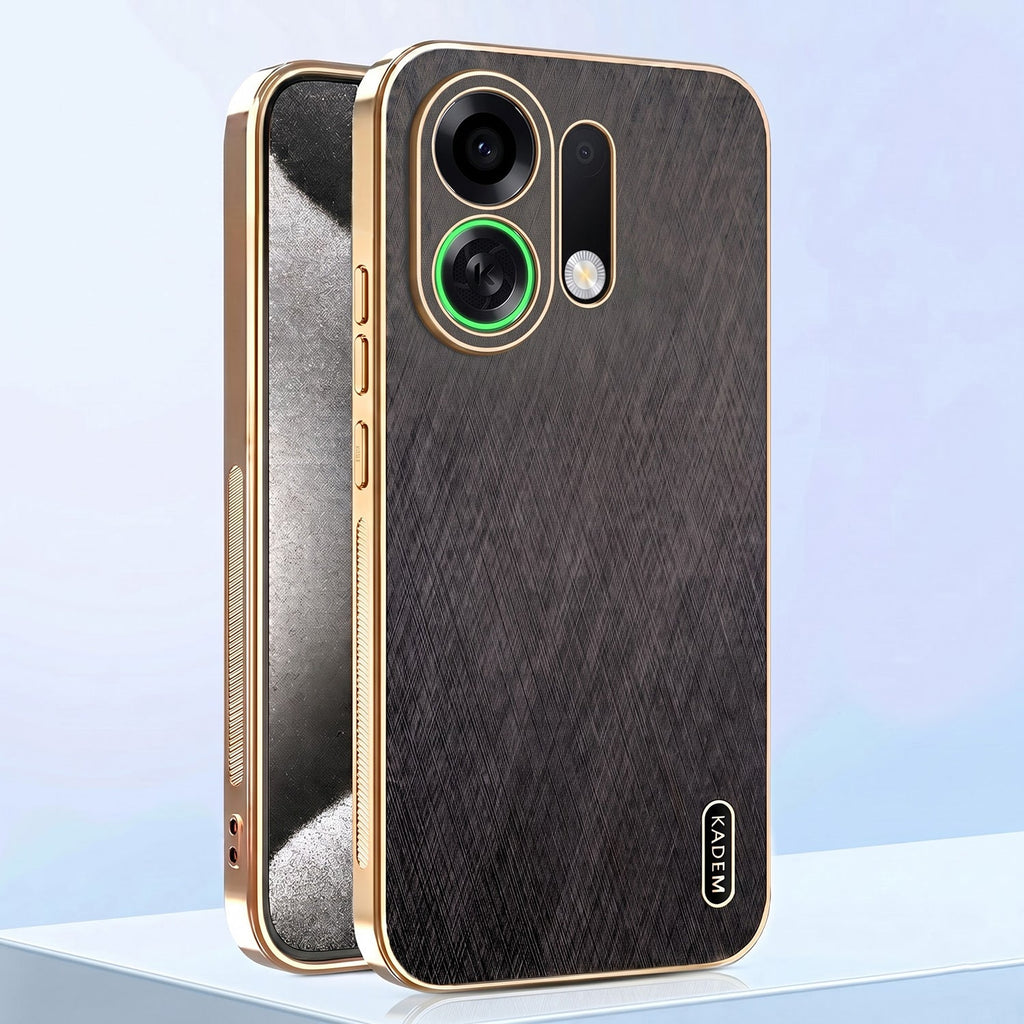 Oppo K13 Turbo 5G Premium Electroplated Frame Gold Thread Pattern Soft Case