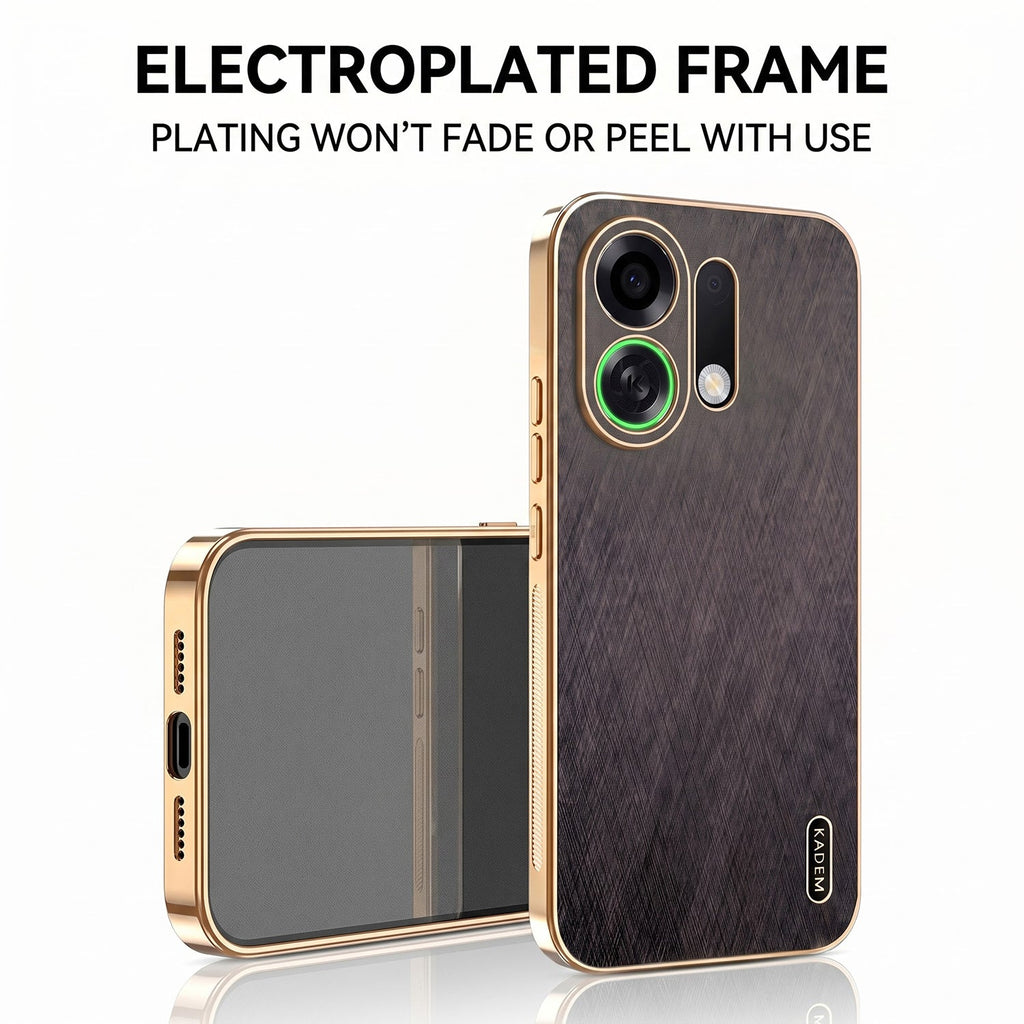 Oppo K13 Turbo 5G Premium Electroplated Frame Gold Thread Pattern Soft Case