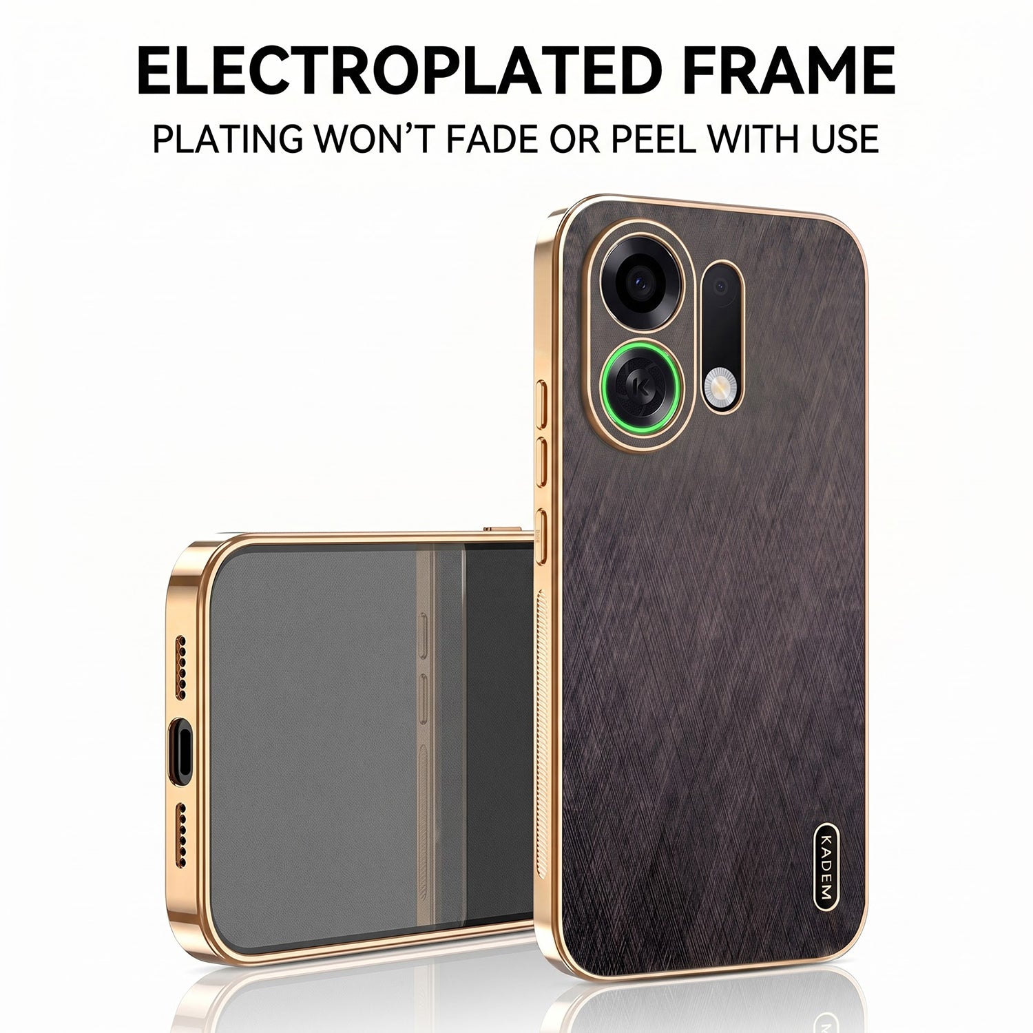 Oppo K13 Turbo 5G Premium Electroplated Frame Gold Thread Pattern Soft Case