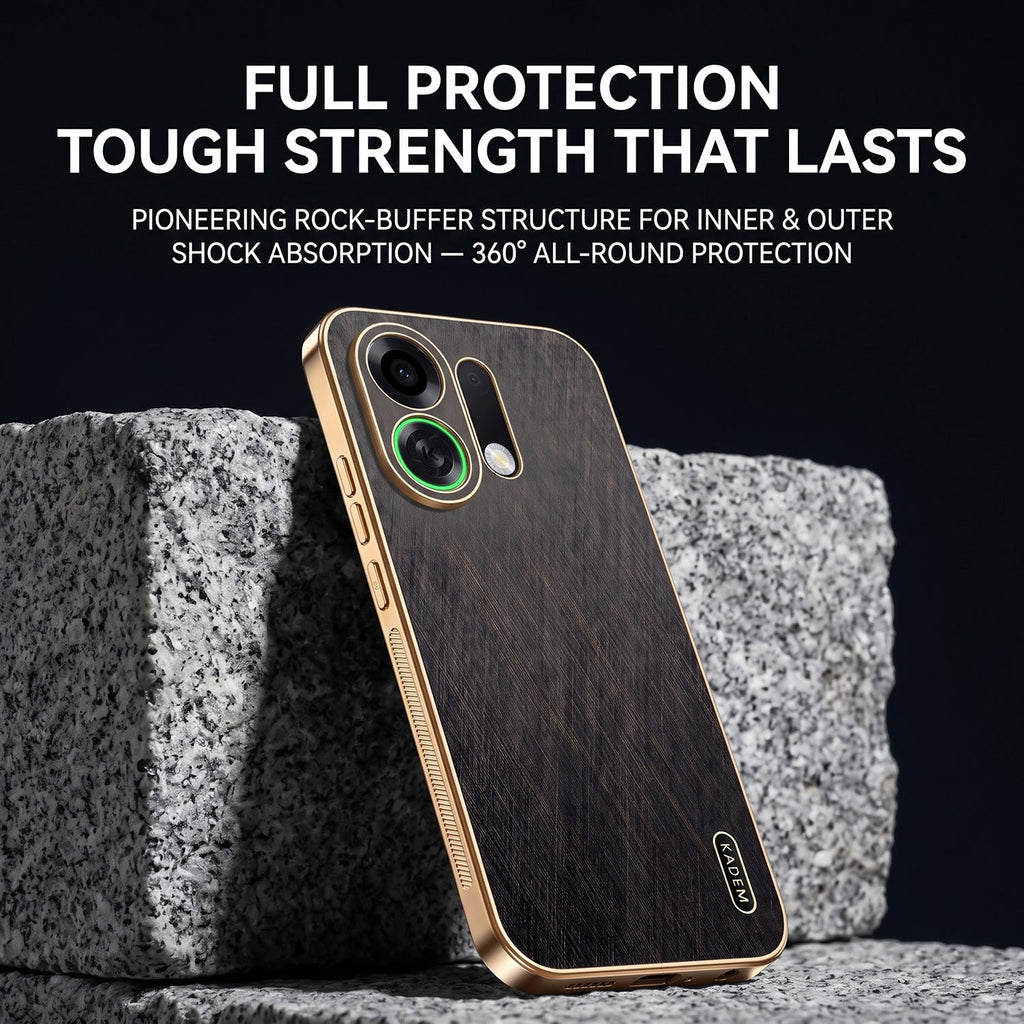 Oppo K13 Turbo 5G Premium Electroplated Frame Gold Thread Pattern Soft Case