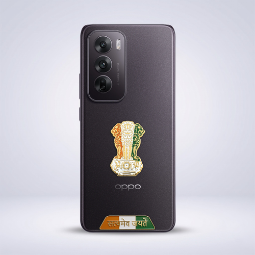 Oppo Reno 12 5G Compatible Satyamev Jayate 3D Metal Emblem Sticker
