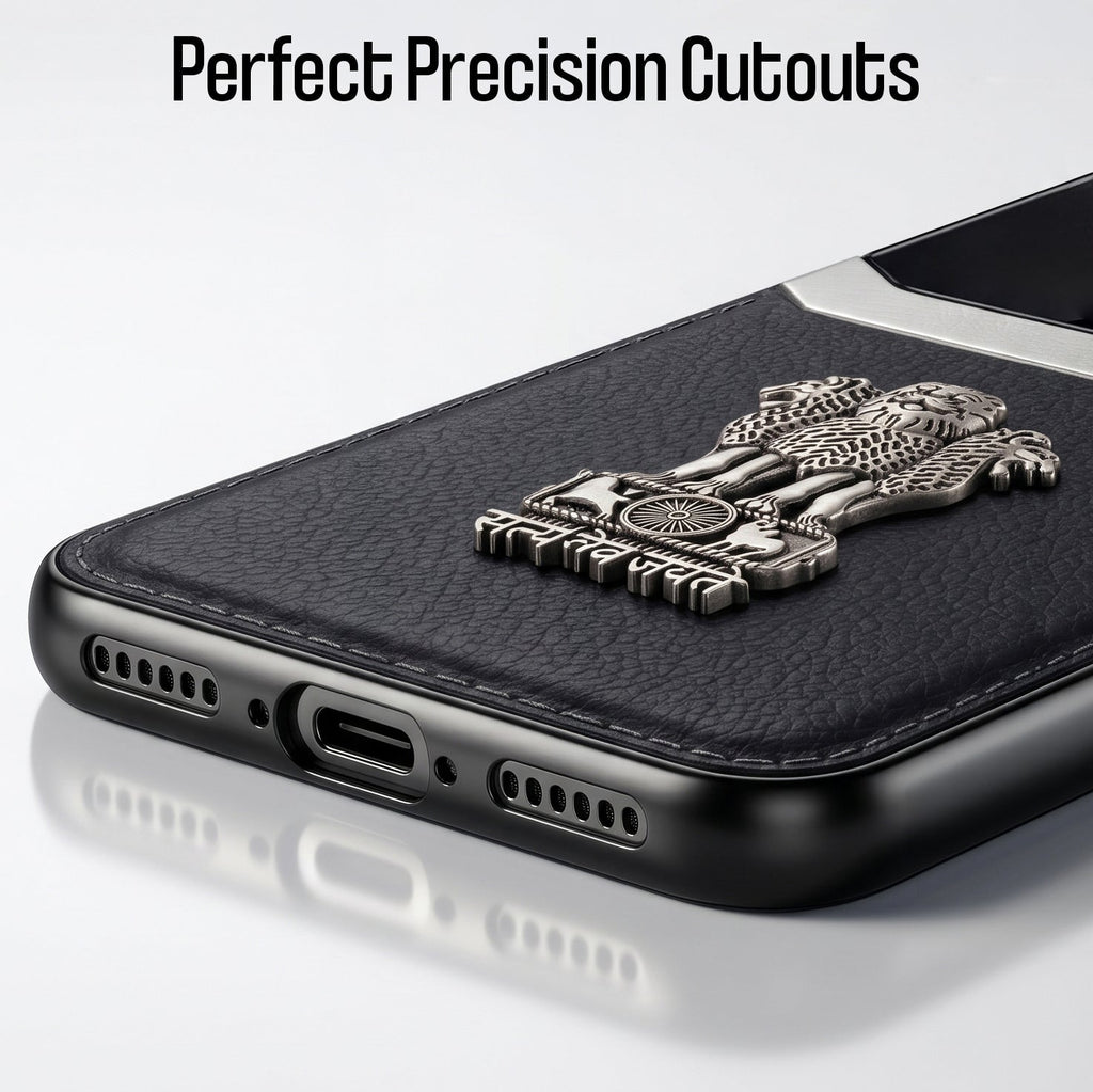 Oppo Reno 14 5G Satyamev Jayate 3D Metal Leather Back Case