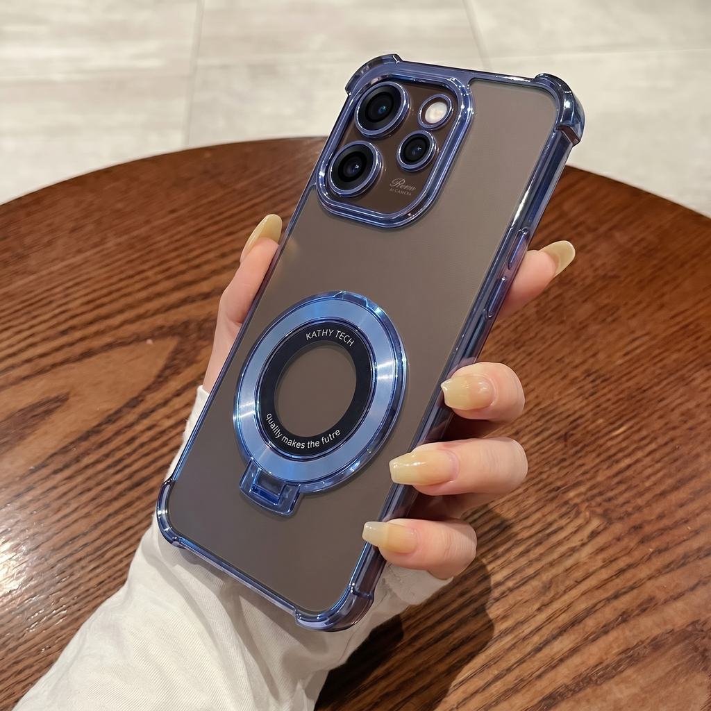 Oppo Reno 15 Pro Mini 5G Original Luxury Magnifier Ring Stand Shockproof Airbags Corner Case