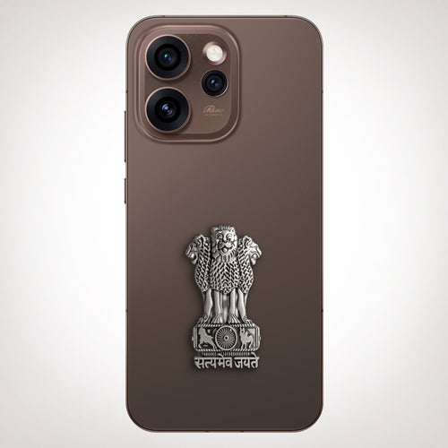 Oppo Reno 15 Pro Mini 5G Compatible Satyamev Jayate 3D Metal Emblem Sticker