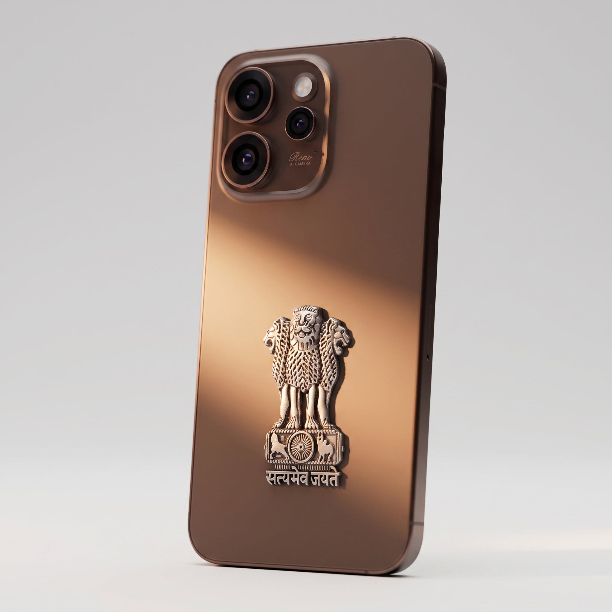 Oppo Reno 15 Pro 5G Compatible Satyamev Jayate 3D Metal Emblem Sticker
