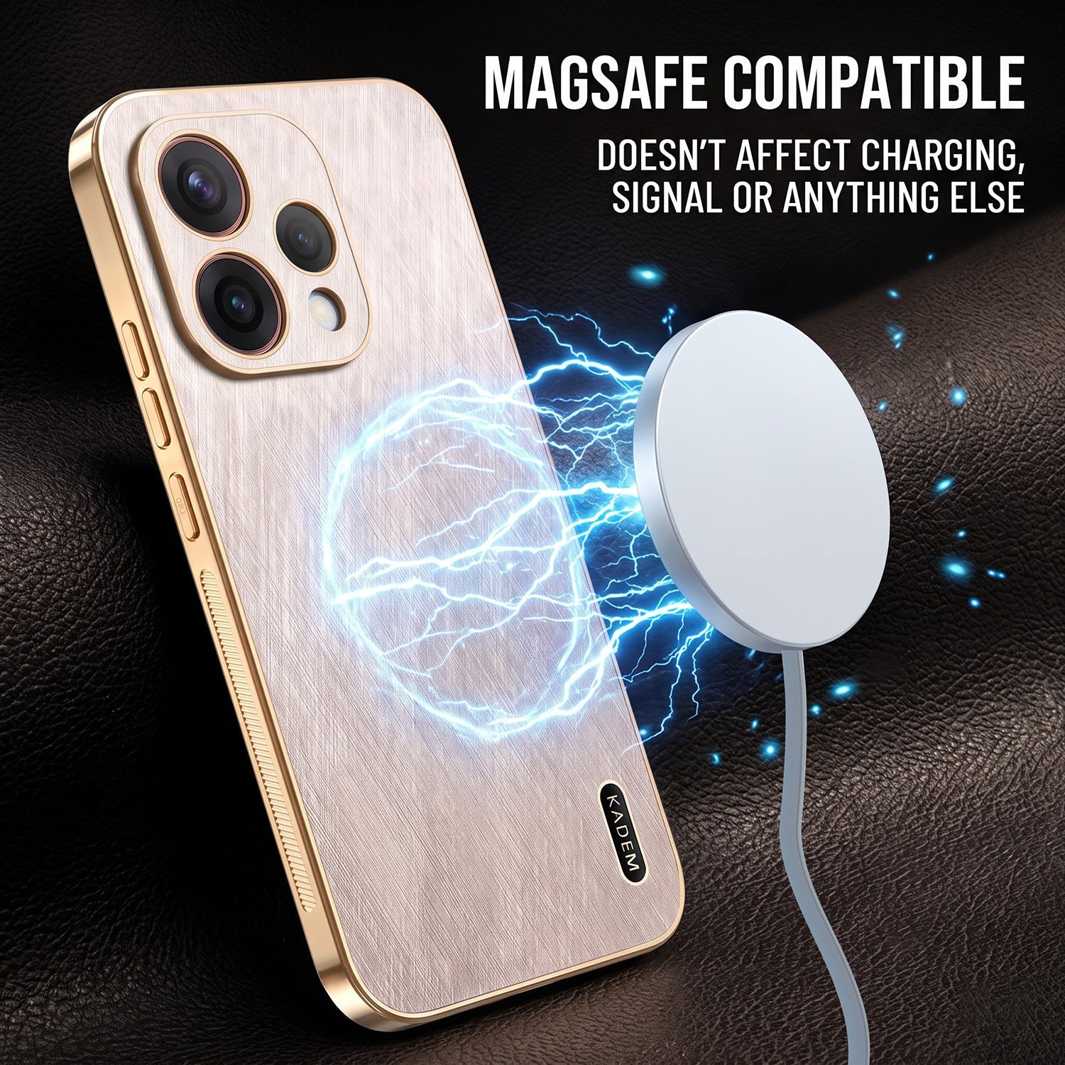 Oppo Reno 15 5G Premium Electroplated Frame Gold Thread Pattern Soft Case