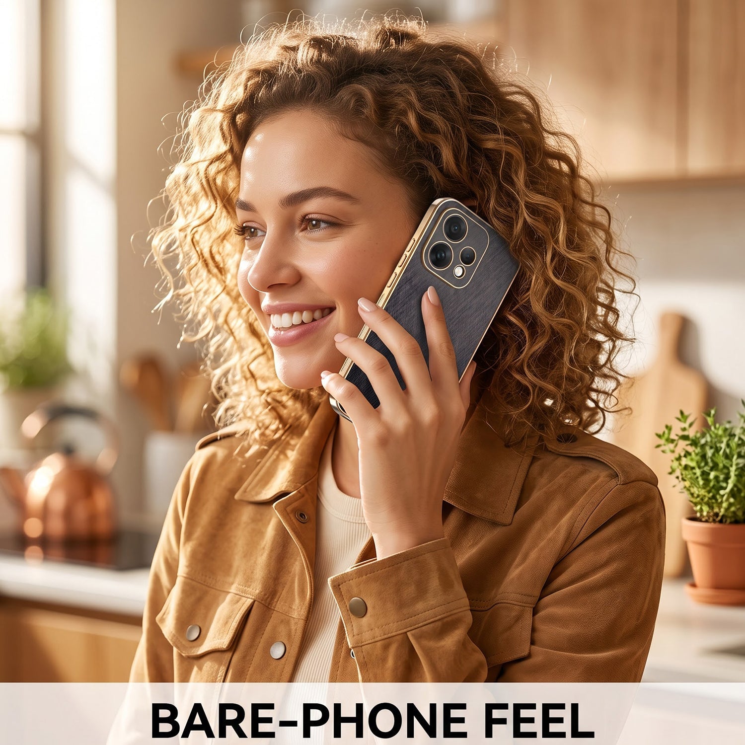 Oppo Reno 15 5G Premium Electroplated Frame Gold Thread Pattern Soft Case