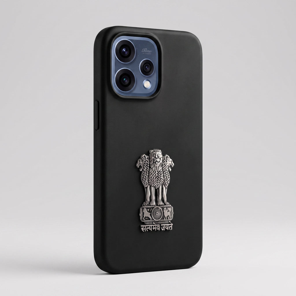 Oppo Reno 15 5G Compatible Satyamev Jayate 3D Metal Emblem Sticker