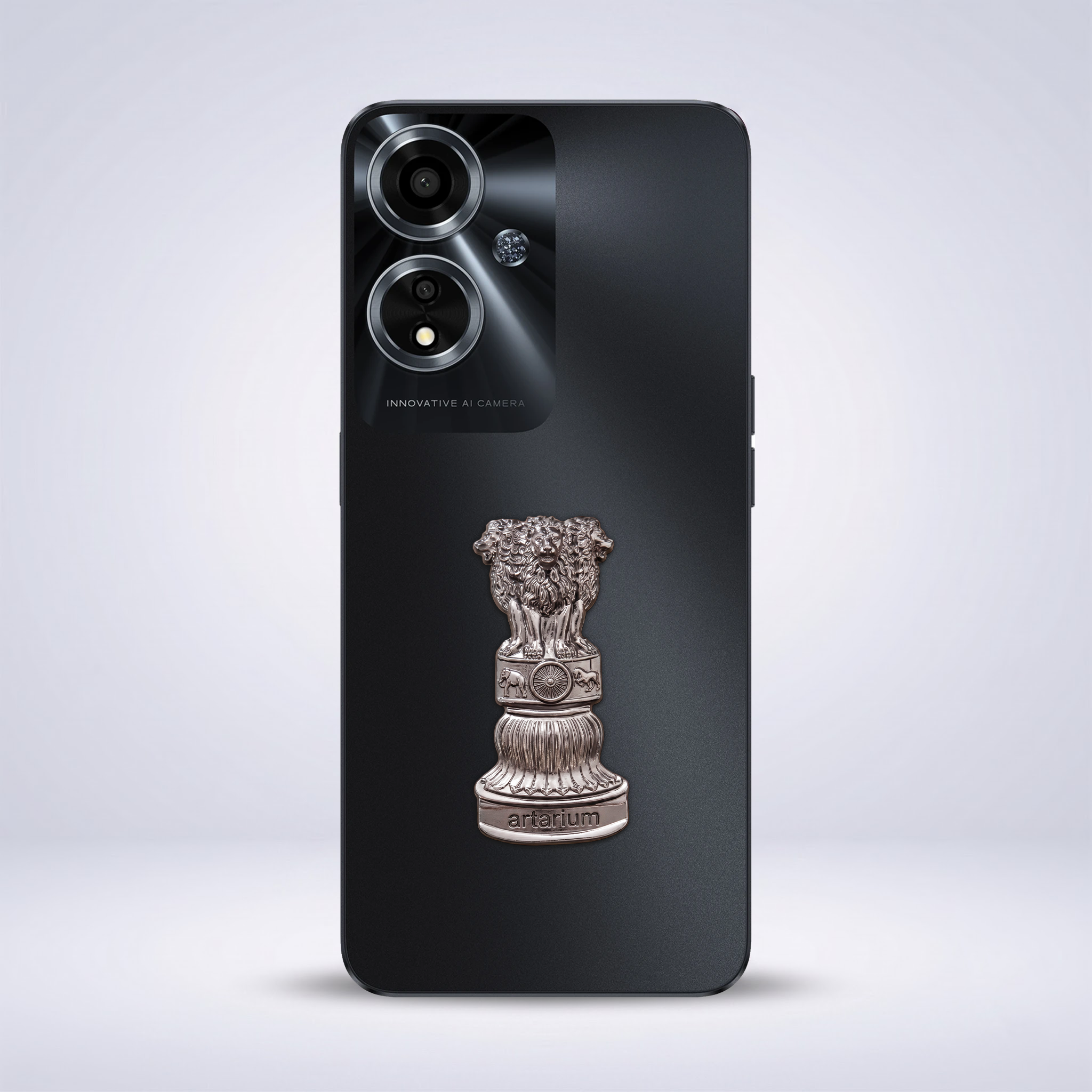 Oppo A59 5G Compatible Satyamev Jayate 3D Metal Emblem Sticker