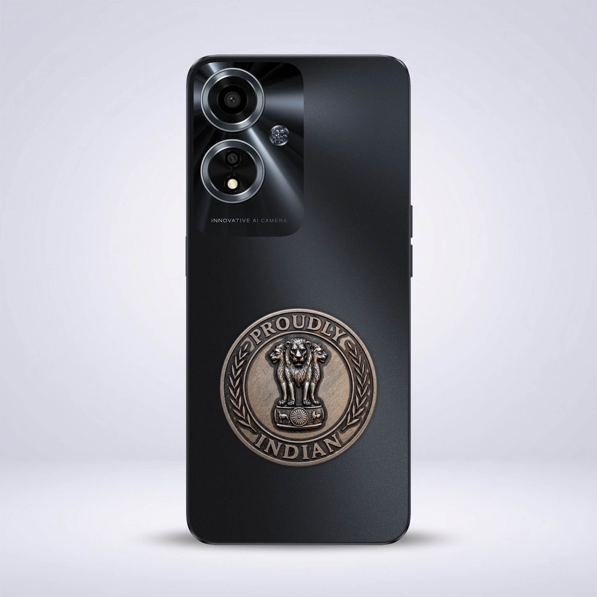 Oppo A59 5G Compatible Satyamev Jayate 3D Metal Emblem Sticker