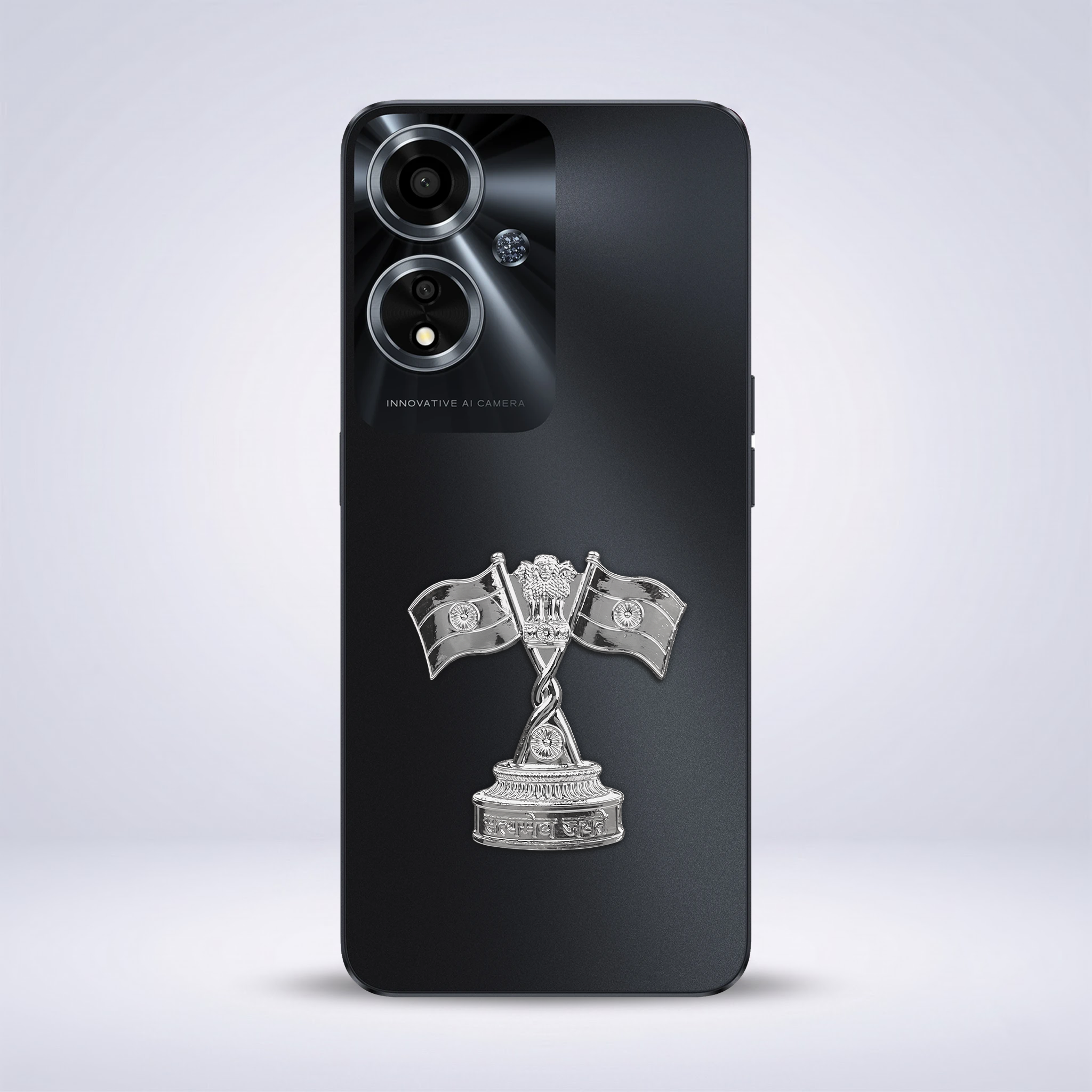 Oppo A59 5G Compatible Satyamev Jayate 3D Metal Emblem Sticker