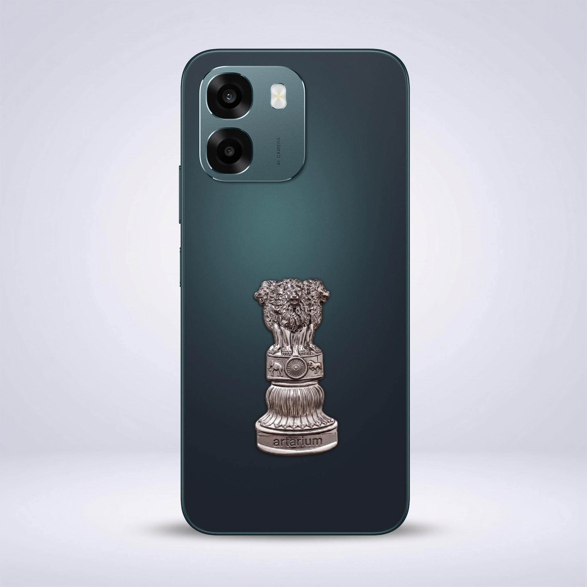 Oppo A6 5G Compatible Satyamev Jayate 3D Metal Emblem Sticker