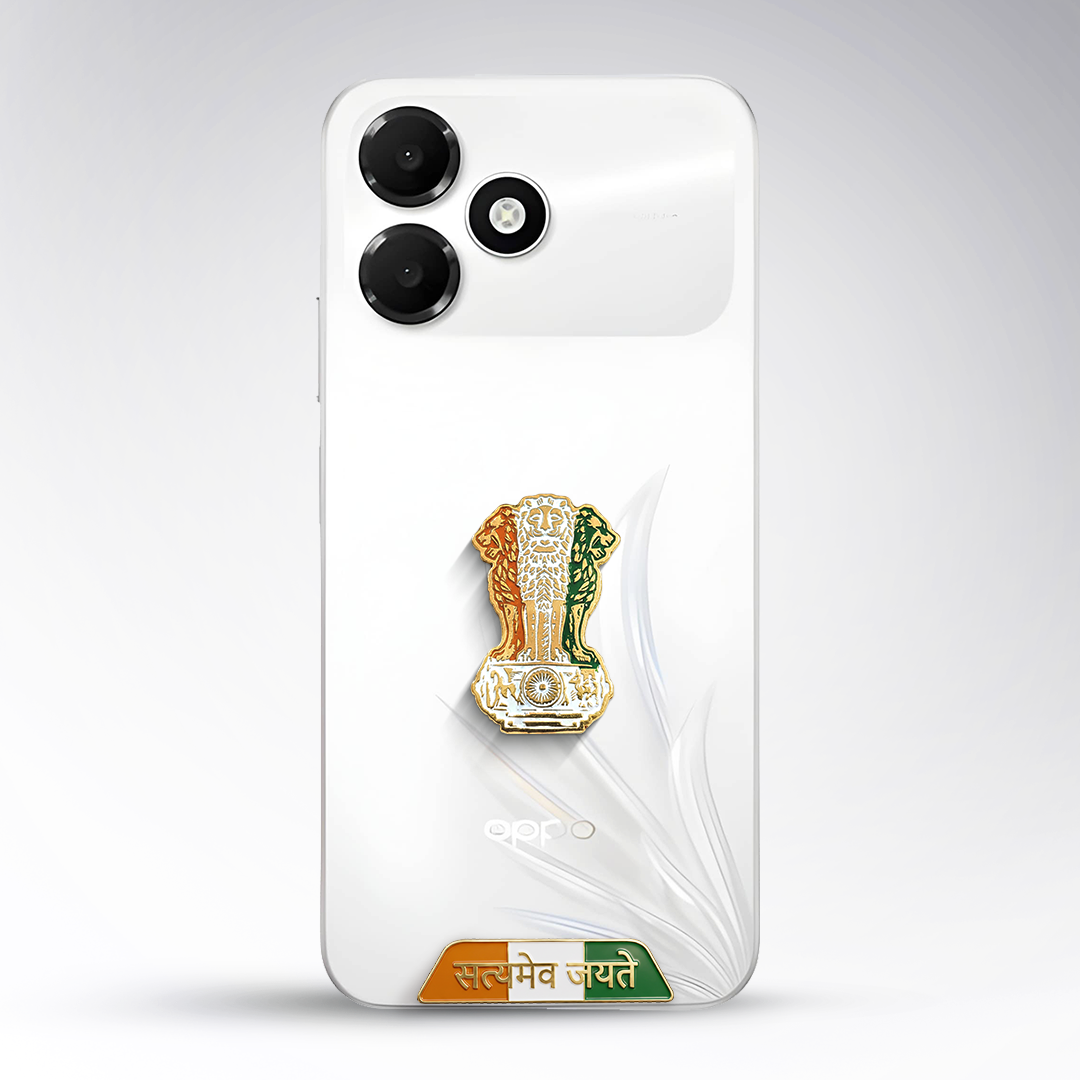 Oppo A6c 5G Compatible Satyamev Jayate 3D Metal Emblem Sticker