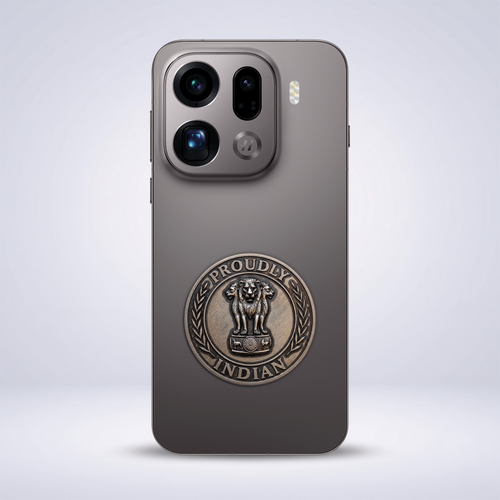 Oppo Find X9 Pro 5G Compatible Satyamev Jayate 3D Metal Emblem Sticker