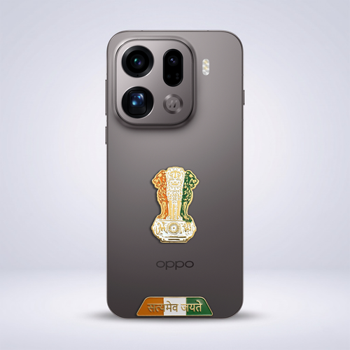 Oppo Find X9 Pro 5G Compatible Satyamev Jayate 3D Metal Emblem Sticker