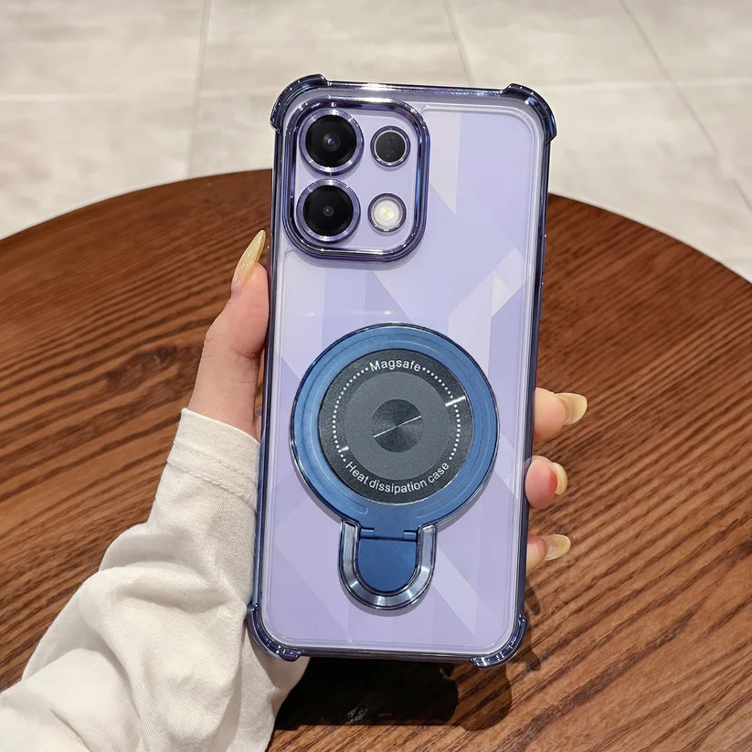 Oppo K13 5G Luxury Four Corner Invincible Bracket Ring Stand Case