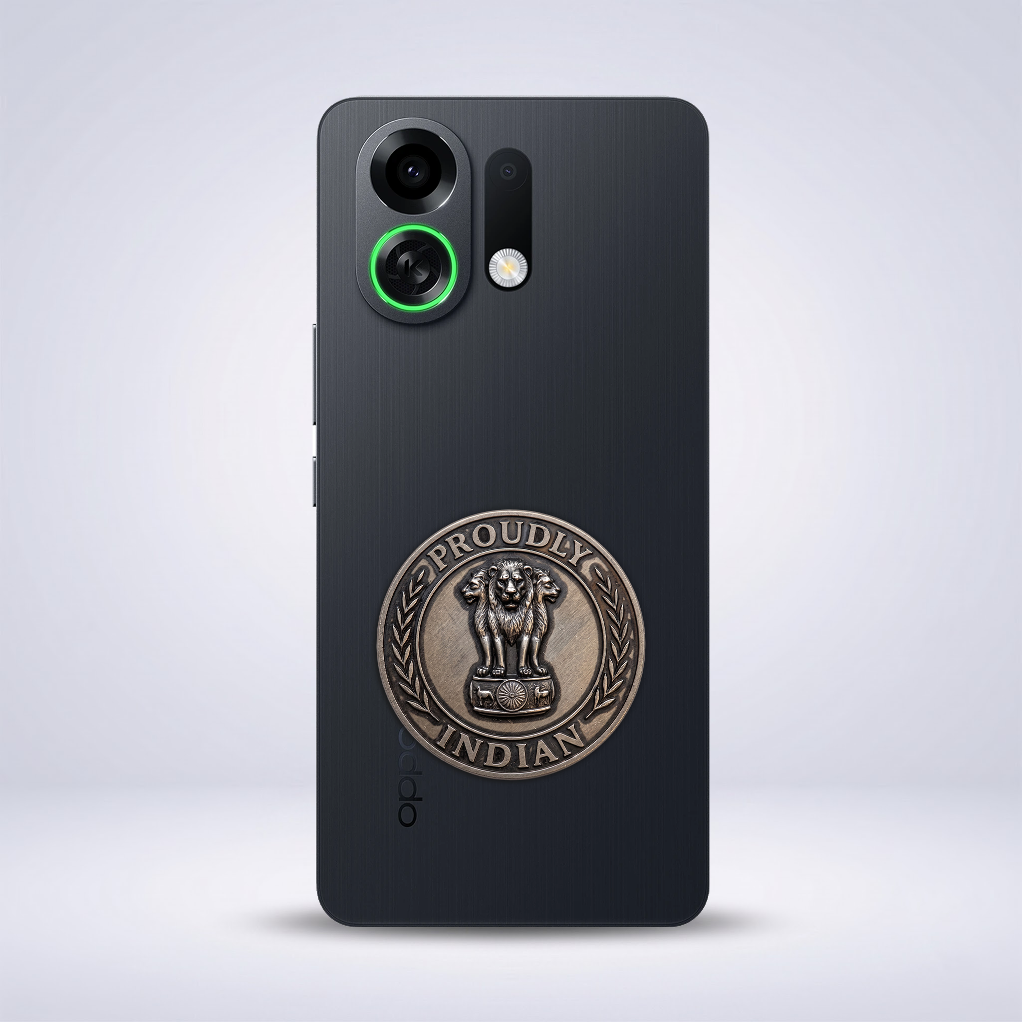 Oppo K13 Turbo Pro 5G Compatible Satyamev Jayate 3D Metal Emblem Sticker