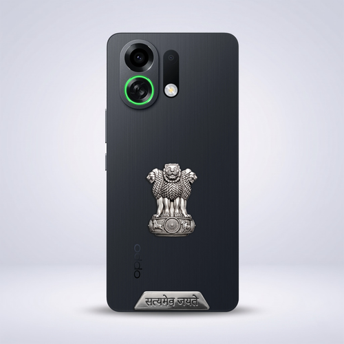 Oppo K13 Turbo Pro 5G Compatible Satyamev Jayate 3D Metal Emblem Sticker