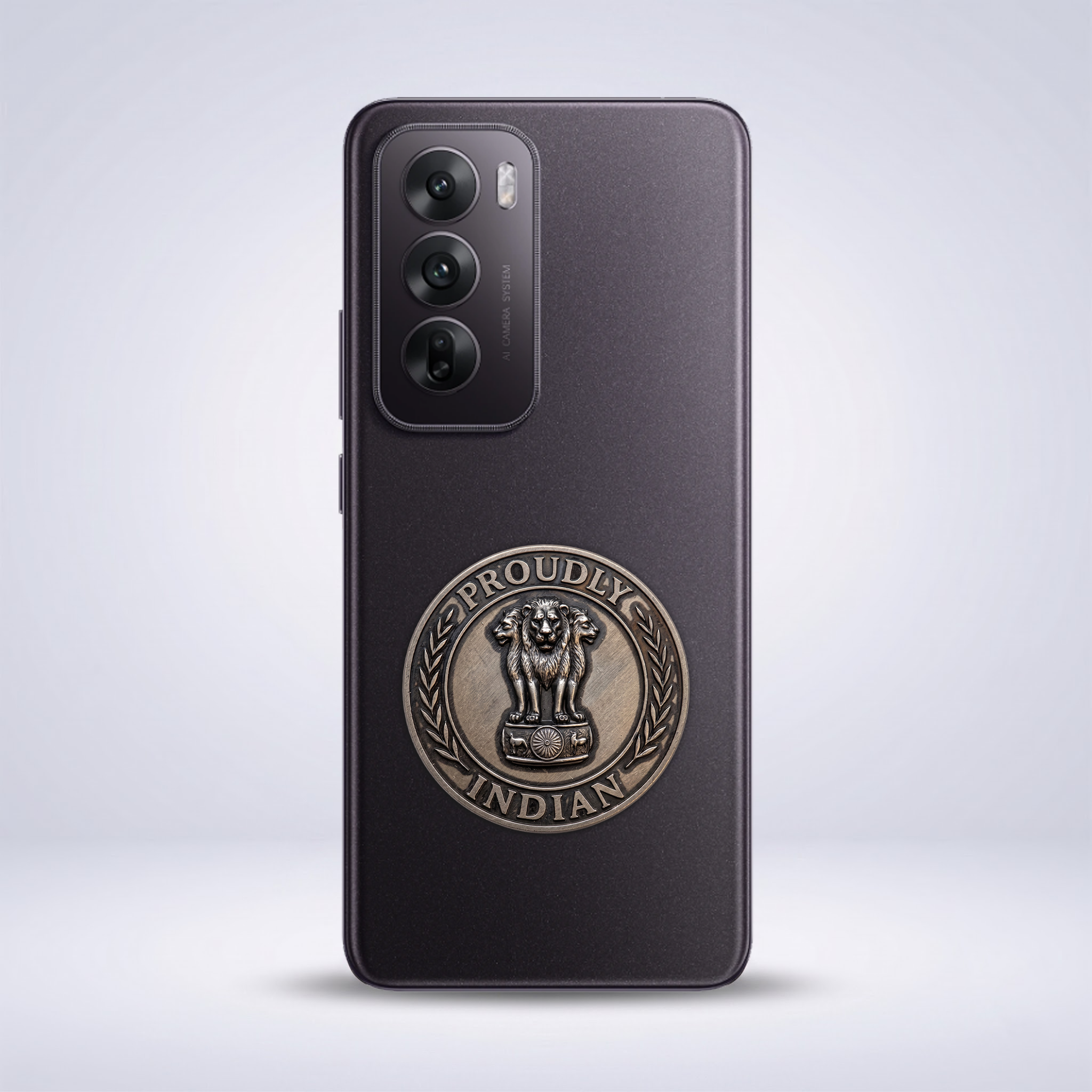 Oppo Reno 12 5G Compatible Satyamev Jayate 3D Metal Emblem Sticker