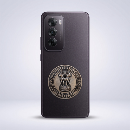 Oppo Reno 12 5G Compatible Satyamev Jayate 3D Metal Emblem Sticker