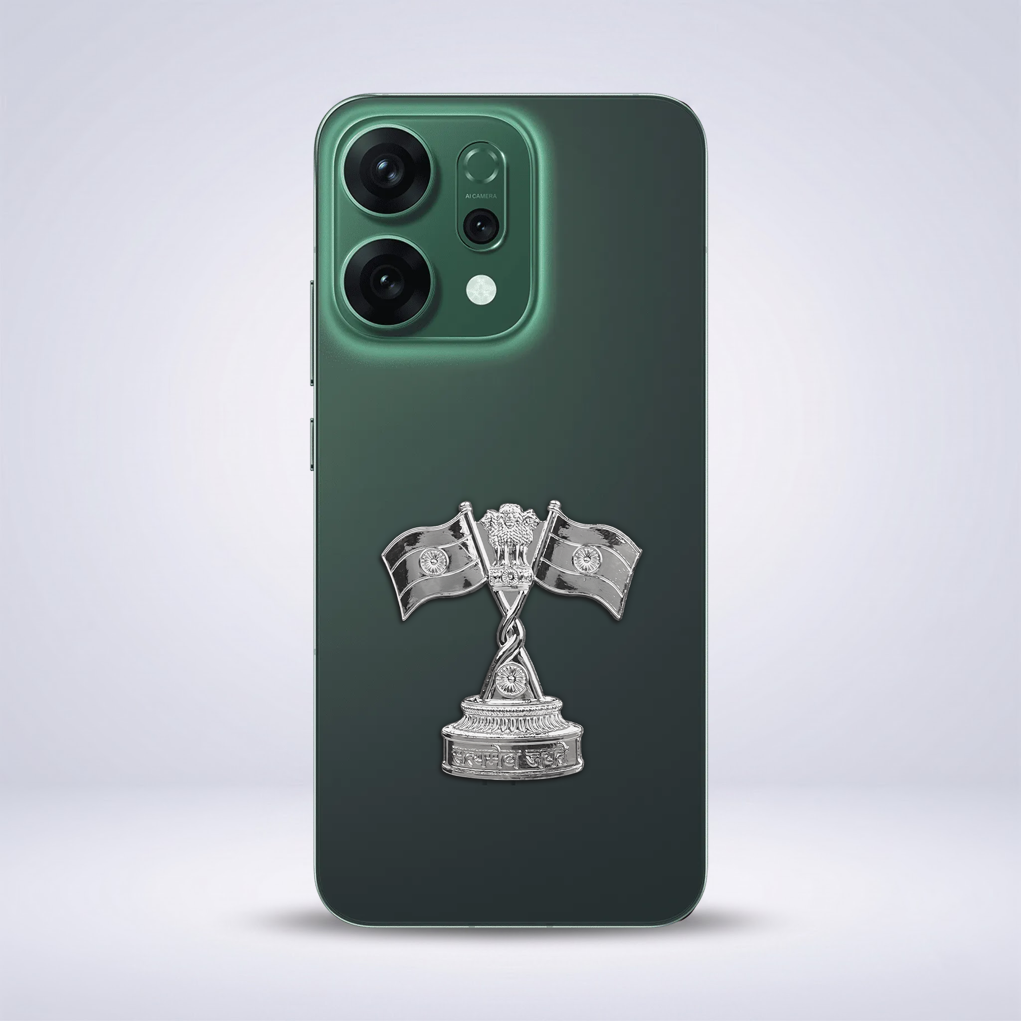 Oppo Reno 14 5G Compatible Satyamev Jayate 3D Metal Emblem Sticker