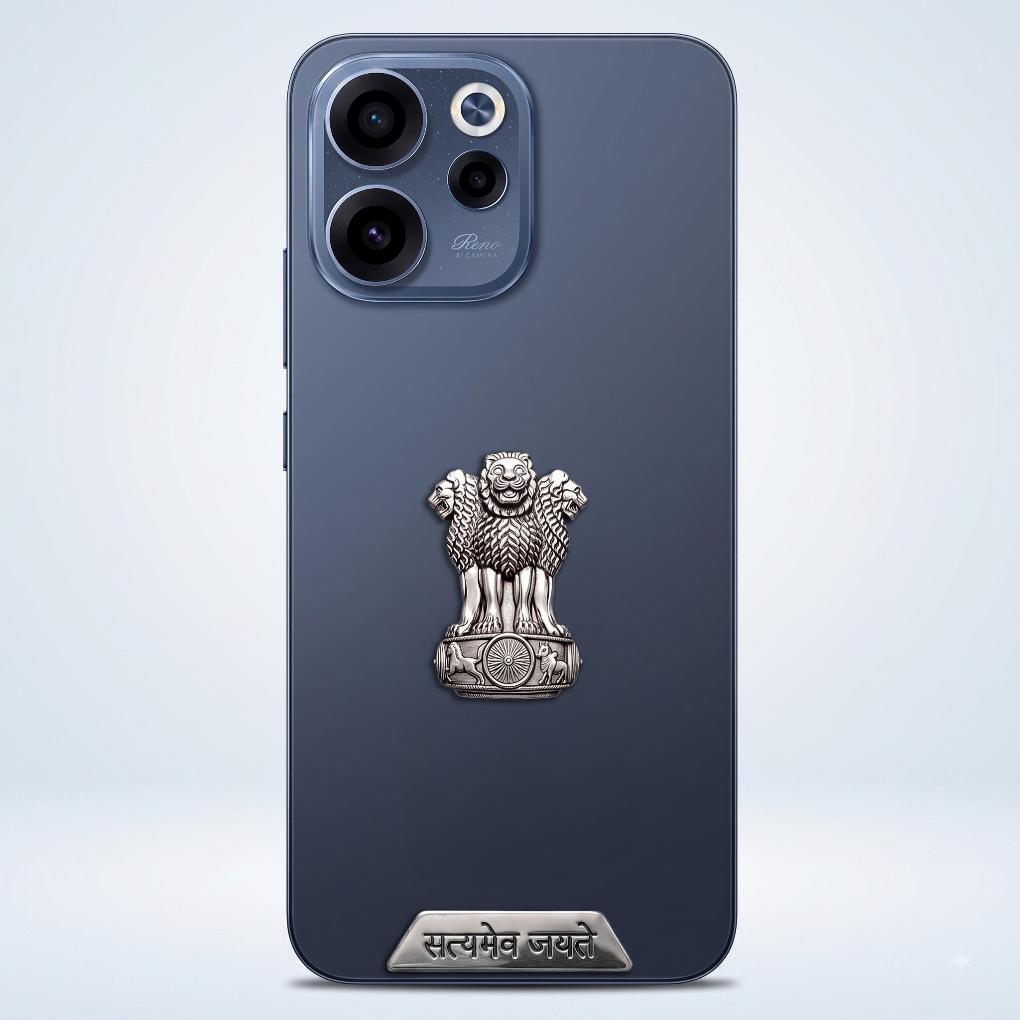 Oppo Reno 15C 5G Compatible Satyamev Jayate 3D Metal Emblem Sticker