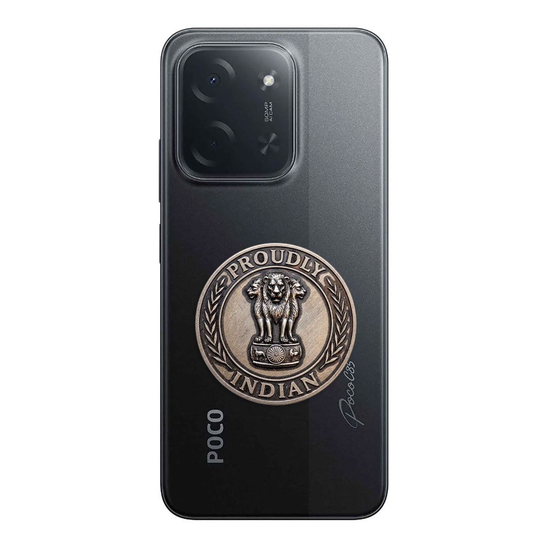 POCO C85 5G Compatible Satyamev Jayate 3D Metal Emblem Sticker