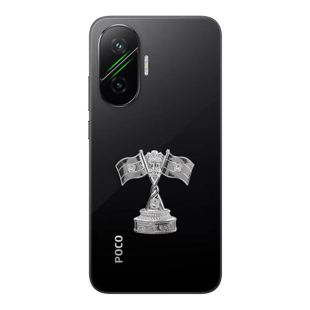 POCO F7 5G Compatible Satyamev Jayate 3D Metal Emblem Sticker