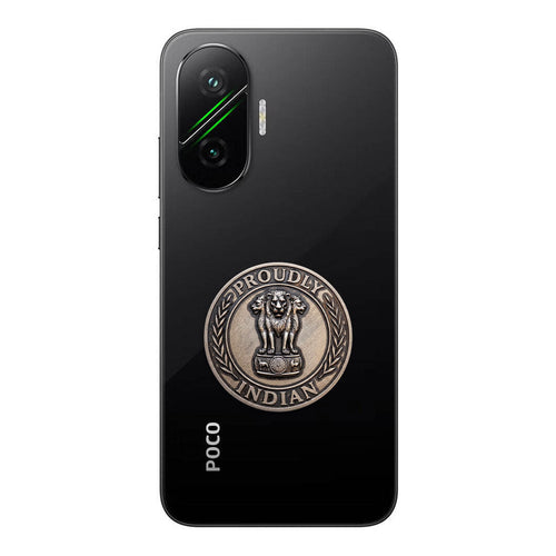 POCO F7 5G Compatible Satyamev Jayate 3D Metal Emblem Sticker