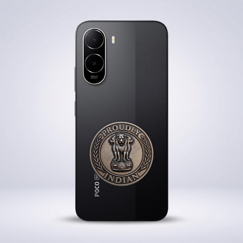 POCO C85x 5G Compatible Satyamev Jayate 3D Metal Emblem Sticker