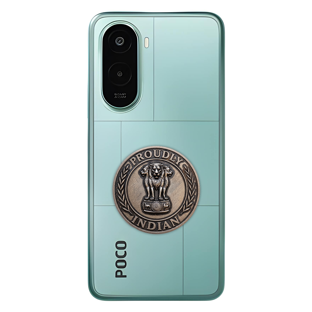 Poco M7 Plus 5G Compatible Satyamev Jayate 3D Metal Emblem Sticker