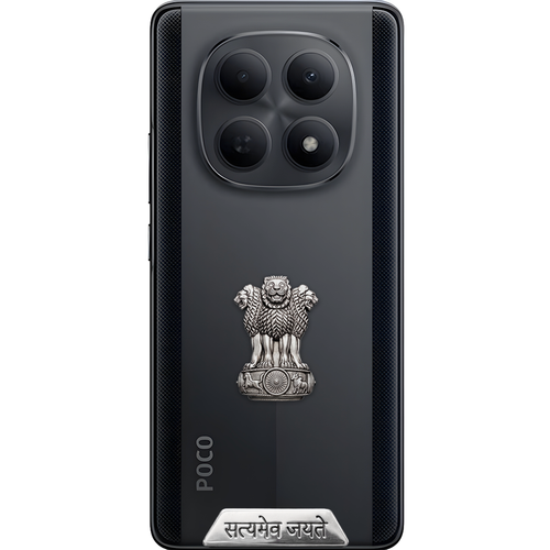 Poco M8 5G Compatible Satyamev Jayate 3D Metal Emblem Sticker
