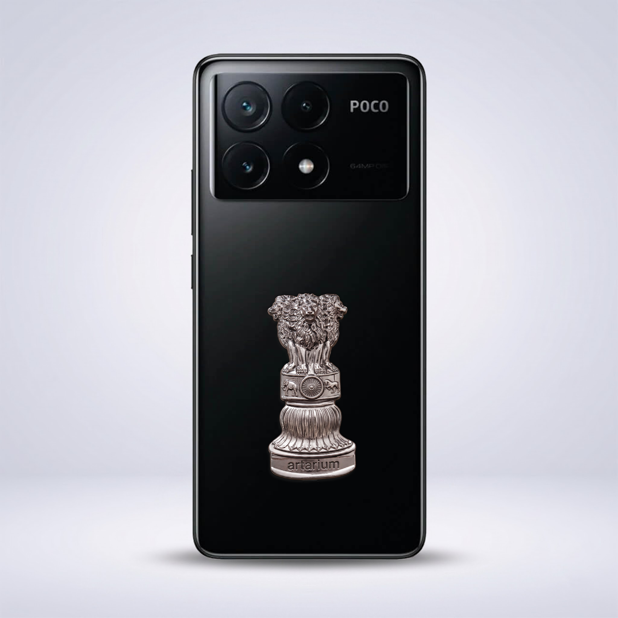POCO X6 Pro 5G Compatible Satyamev Jayate 3D Metal Emblem Sticker