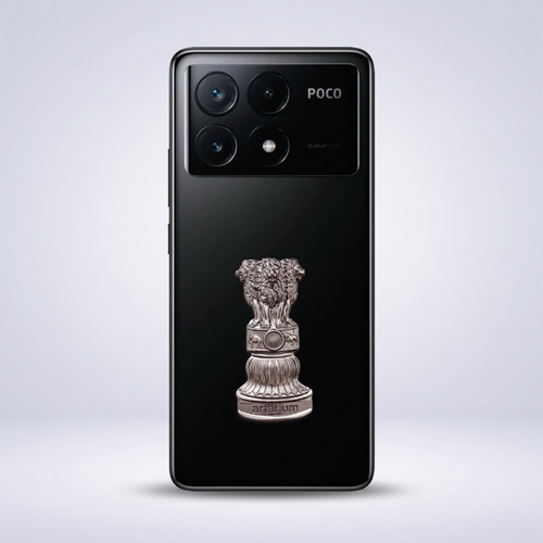 POCO X6 Pro 5G Compatible Satyamev Jayate 3D Metal Emblem Sticker